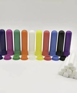 Aromatherapy Refillable Plastic Nasal Inhaler with Cotton Wick