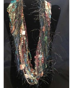 Teal Brown Gold La Petite Scarf